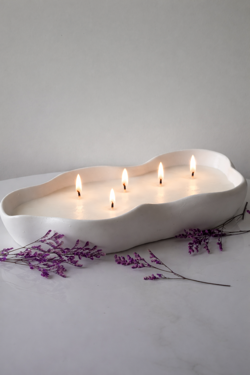 Flow Form Jesmonite Candle